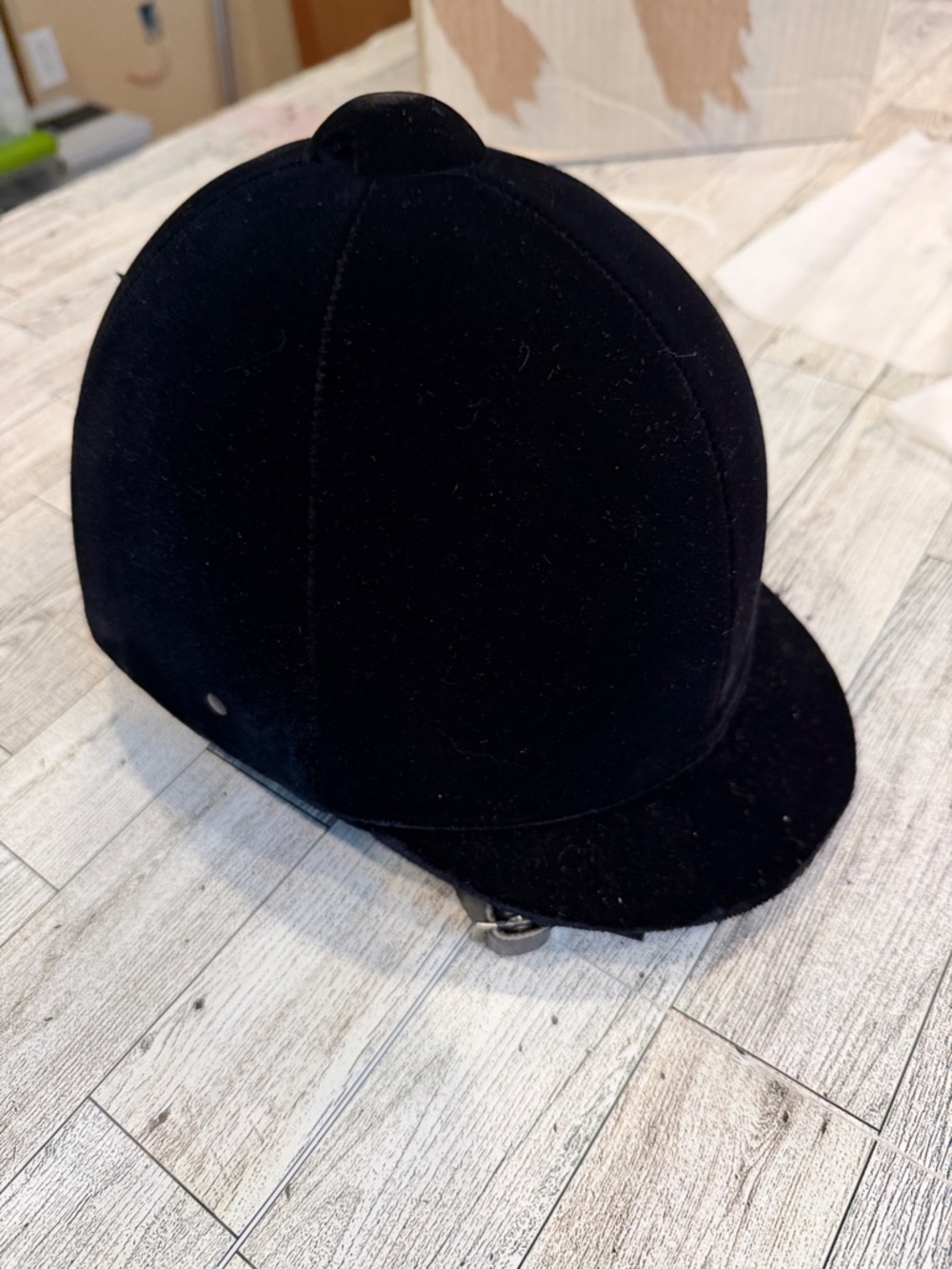 Vintage Velvet Equestrian Riding Helmet in Black